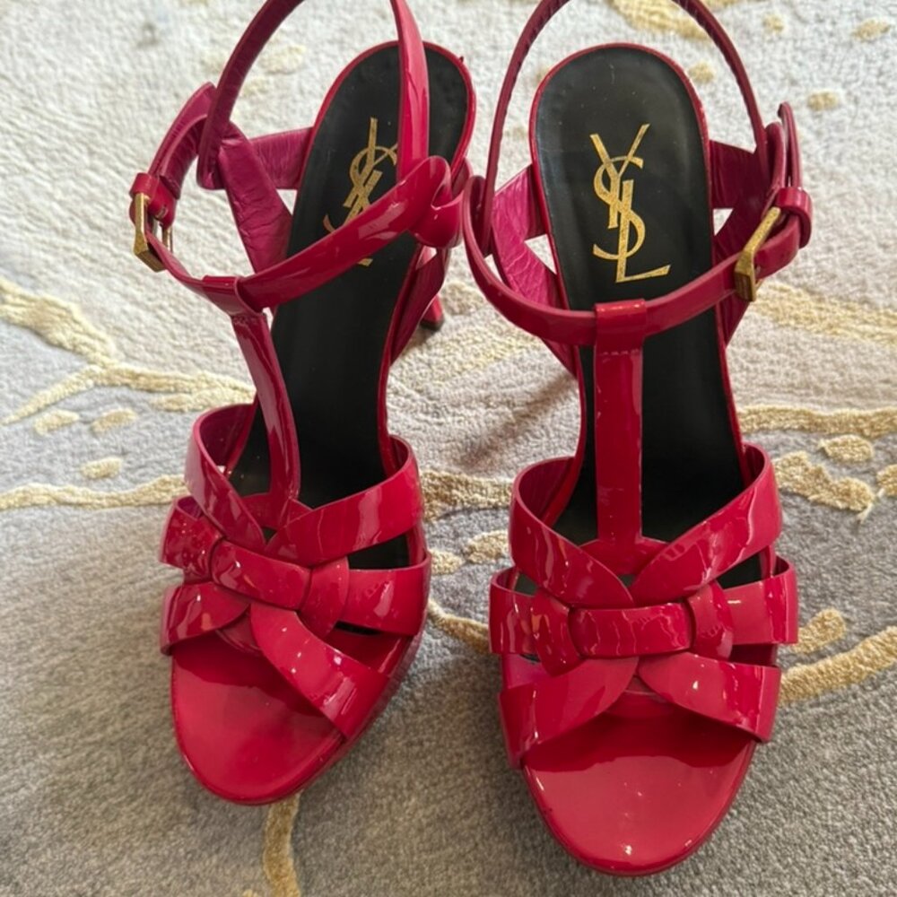 YSL Mid size hot pink heels
